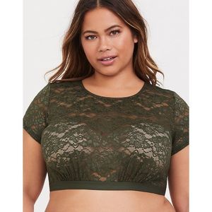 Torrid Green Lace T-shirt Bralette - 1X